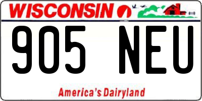 WI license plate 905NEU