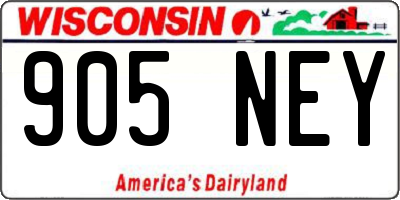 WI license plate 905NEY