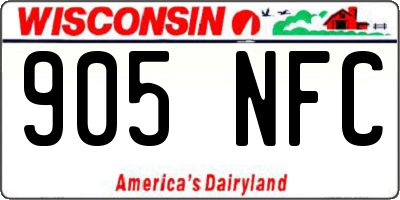 WI license plate 905NFC