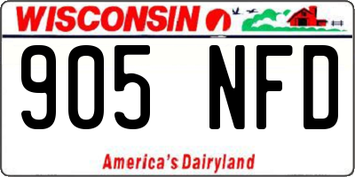WI license plate 905NFD
