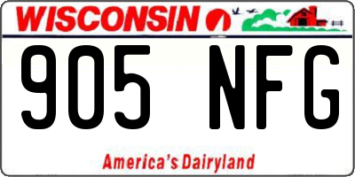 WI license plate 905NFG