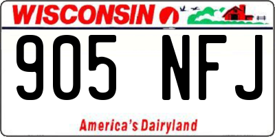 WI license plate 905NFJ