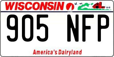 WI license plate 905NFP