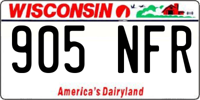 WI license plate 905NFR