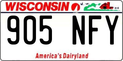 WI license plate 905NFY