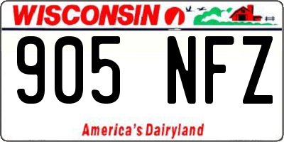 WI license plate 905NFZ