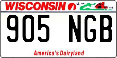 WI license plate 905NGB