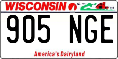 WI license plate 905NGE