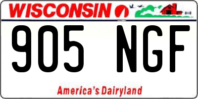 WI license plate 905NGF