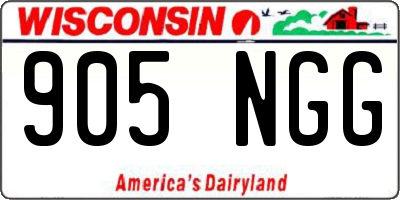 WI license plate 905NGG