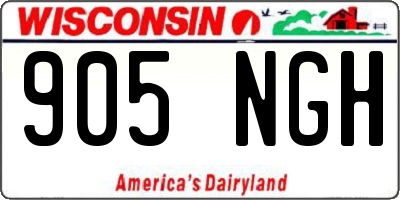 WI license plate 905NGH
