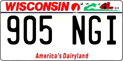 WI license plate 905NGI