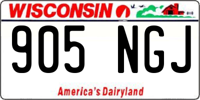 WI license plate 905NGJ