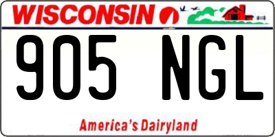 WI license plate 905NGL