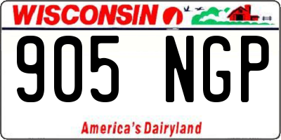 WI license plate 905NGP