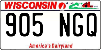 WI license plate 905NGQ