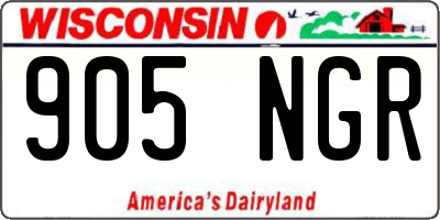 WI license plate 905NGR