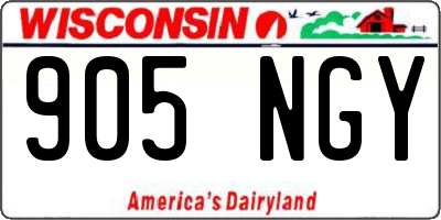 WI license plate 905NGY