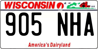 WI license plate 905NHA