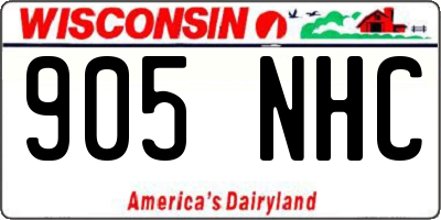 WI license plate 905NHC