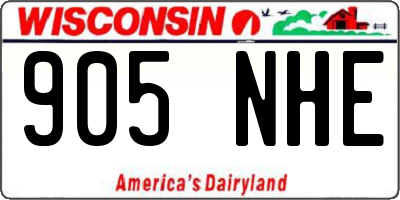 WI license plate 905NHE