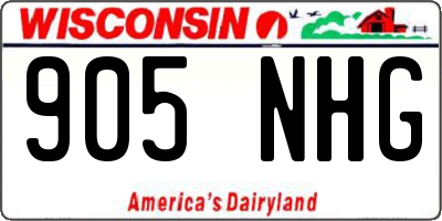 WI license plate 905NHG