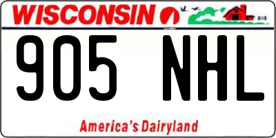 WI license plate 905NHL