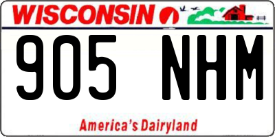 WI license plate 905NHM