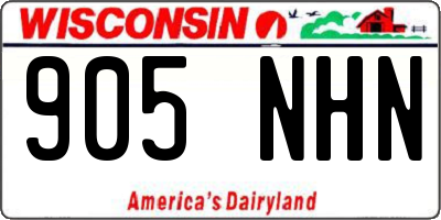 WI license plate 905NHN