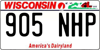 WI license plate 905NHP