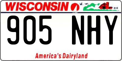 WI license plate 905NHY