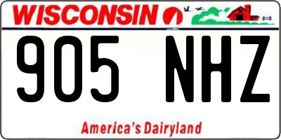 WI license plate 905NHZ