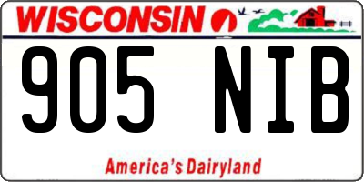 WI license plate 905NIB