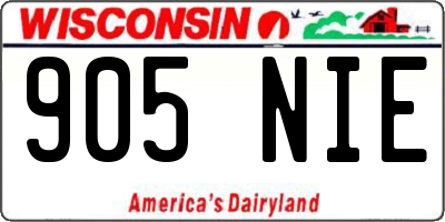 WI license plate 905NIE