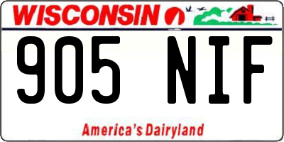 WI license plate 905NIF