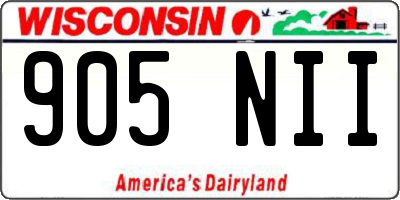 WI license plate 905NII