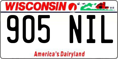 WI license plate 905NIL