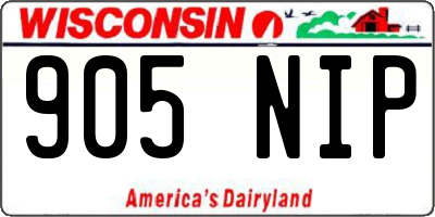 WI license plate 905NIP
