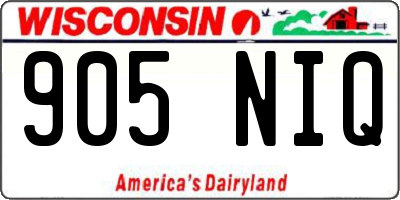 WI license plate 905NIQ