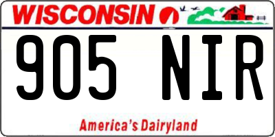 WI license plate 905NIR