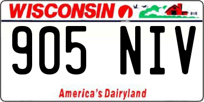 WI license plate 905NIV