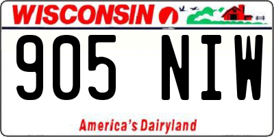 WI license plate 905NIW