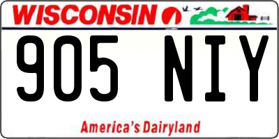 WI license plate 905NIY