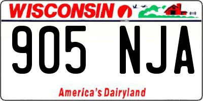 WI license plate 905NJA