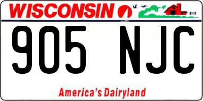 WI license plate 905NJC