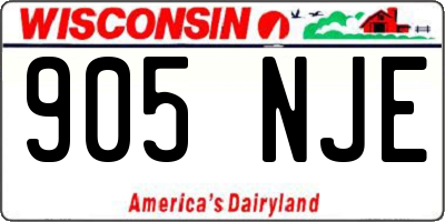 WI license plate 905NJE