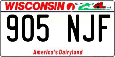 WI license plate 905NJF