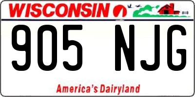 WI license plate 905NJG