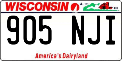 WI license plate 905NJI