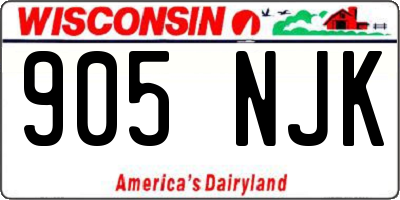 WI license plate 905NJK
